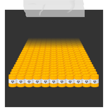 たくさんのガラス固化体